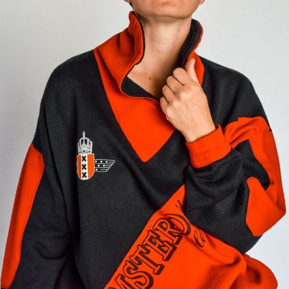 Vintage Amsterdam pullover collared sweatshirt sweater